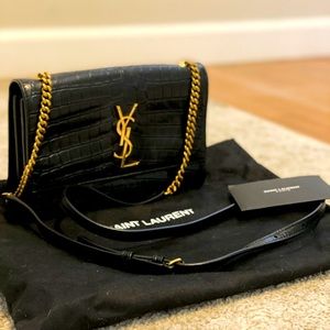 Saint Laurent Crocodile Embossed Bag